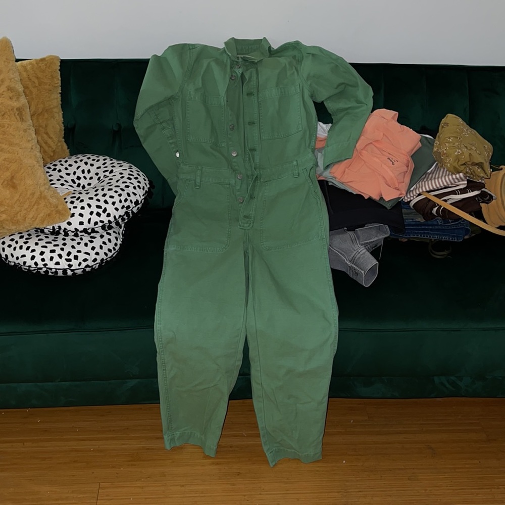 Garment-Dyed Relaxed Coverall Jumpsuit - Picture 3 of 4